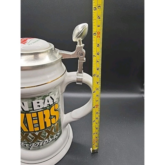 GREEN BAY PACKERS SUPER BOWL XXXI STEIN 160/500 LTD EDITION ALDER BRAU 1996 - Picture 8 of 8